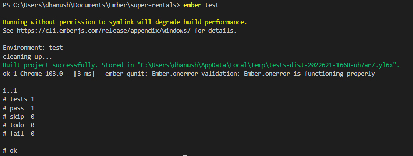 Ember test